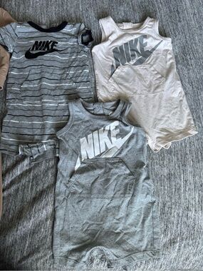 Nike Toddler Sleeveless Rompers in Gray, Light Gray and Heather Gray